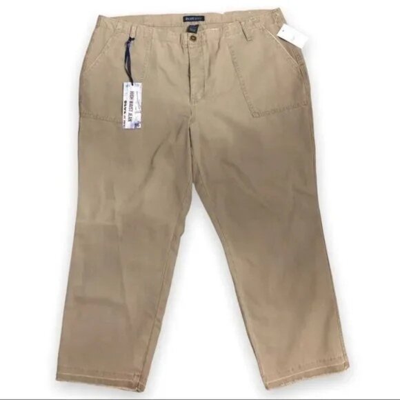 NWT BLUE SPICE OLIVE GREEN HIGH WAIST RAW HEM CROP PANTS PLUS 16 - Picture 1 of 4